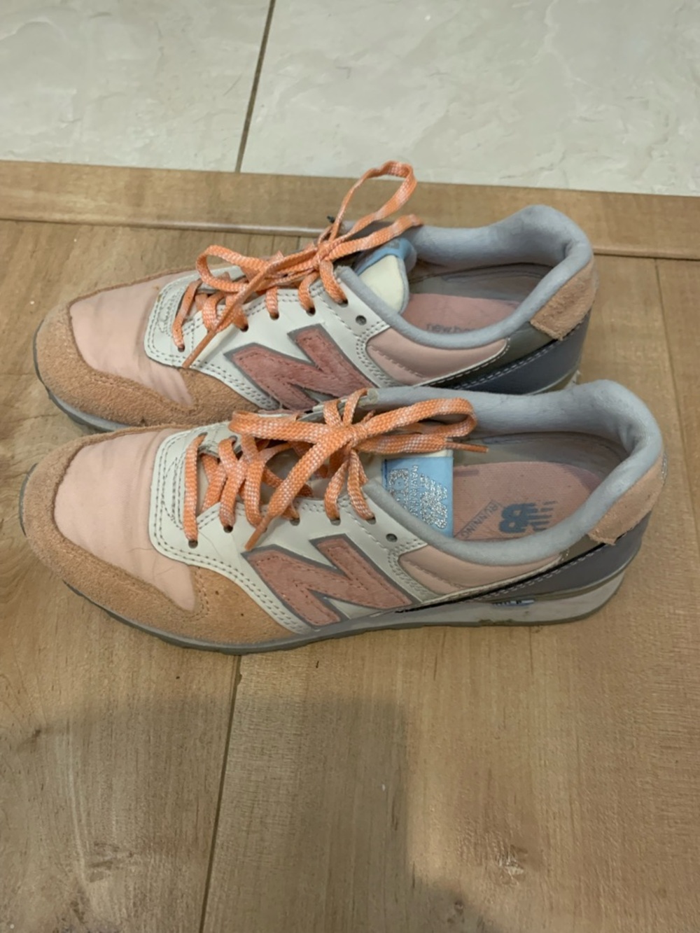 New Balance Peach & Pink Low-Top Sneakers